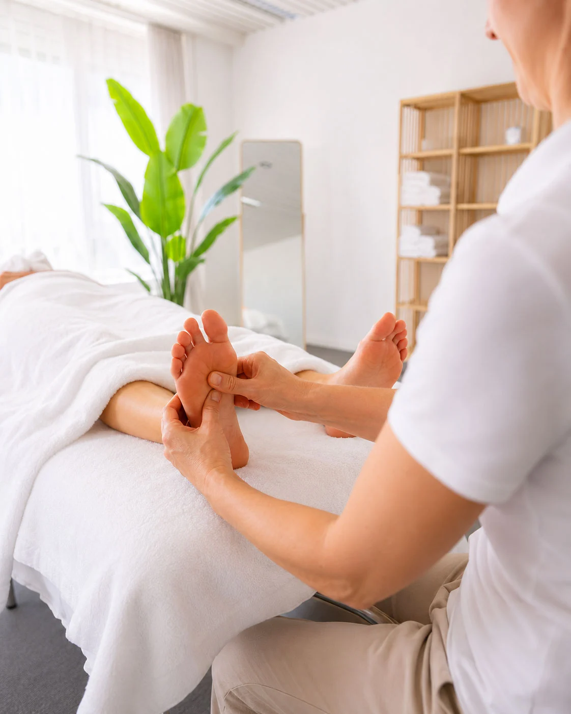 Sanfte Fussreflexzonenmassage an den Füssen im Massage Zentrum Dübendorf